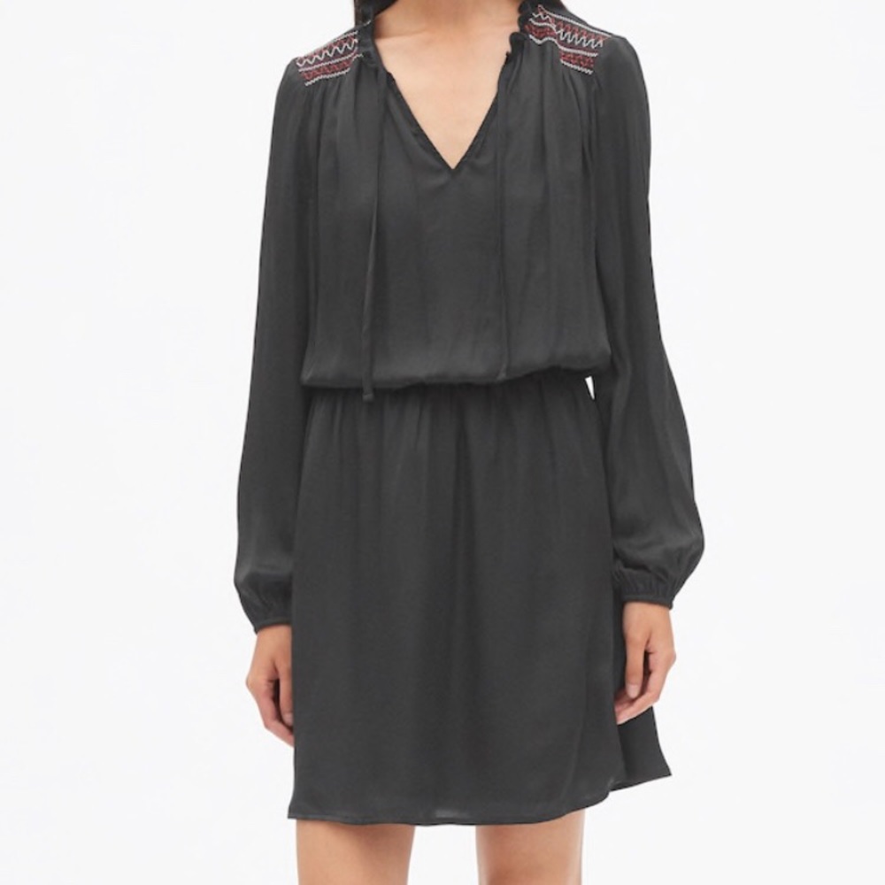 Long sleeve embroidered dress
